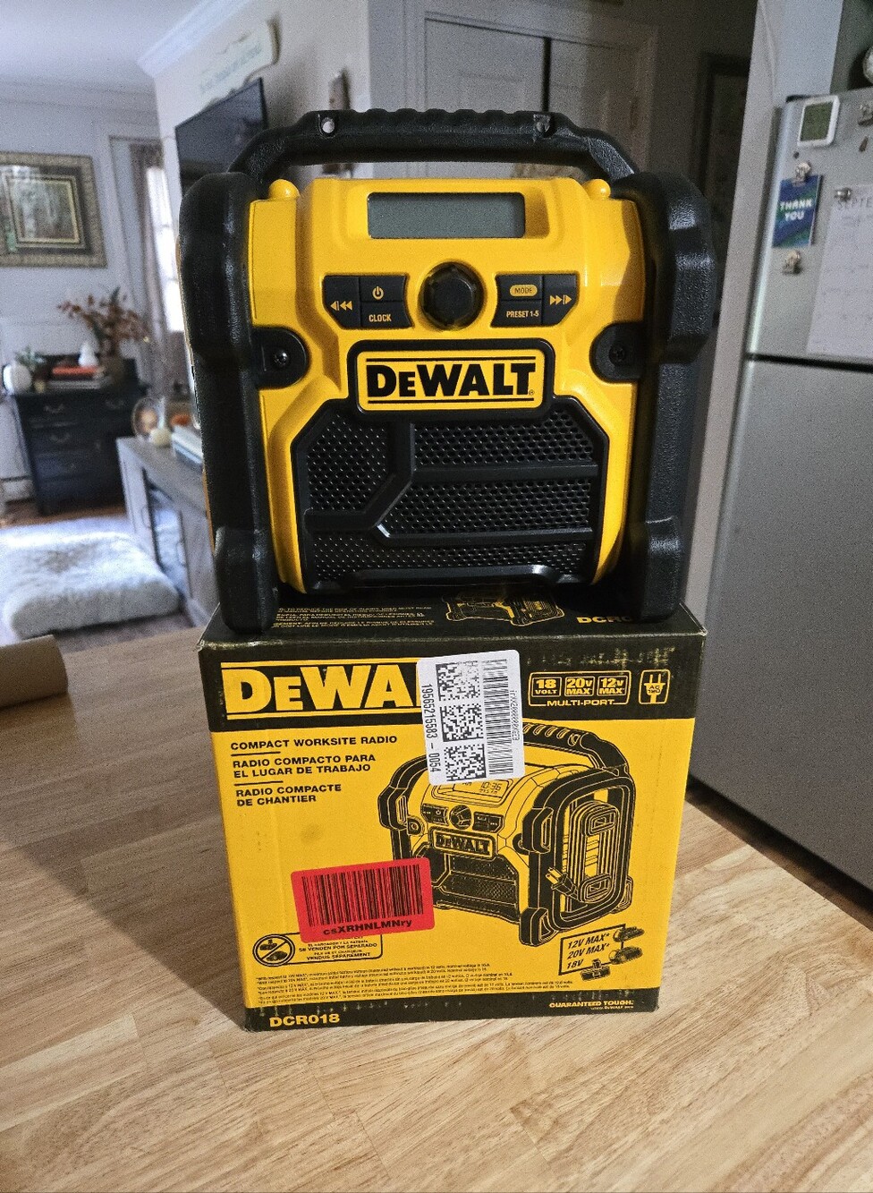 DeWalt Yellow Compact Radio Multi Volt Compatible Portable-NO Battery Included